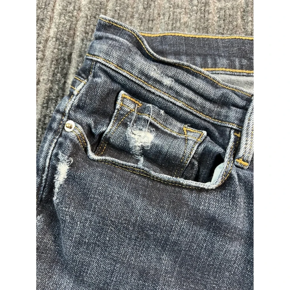FRAME Le Garcon Crop Jeans Womens 28 Blue Distressed Slim‎ Boyfriend Stretch USA